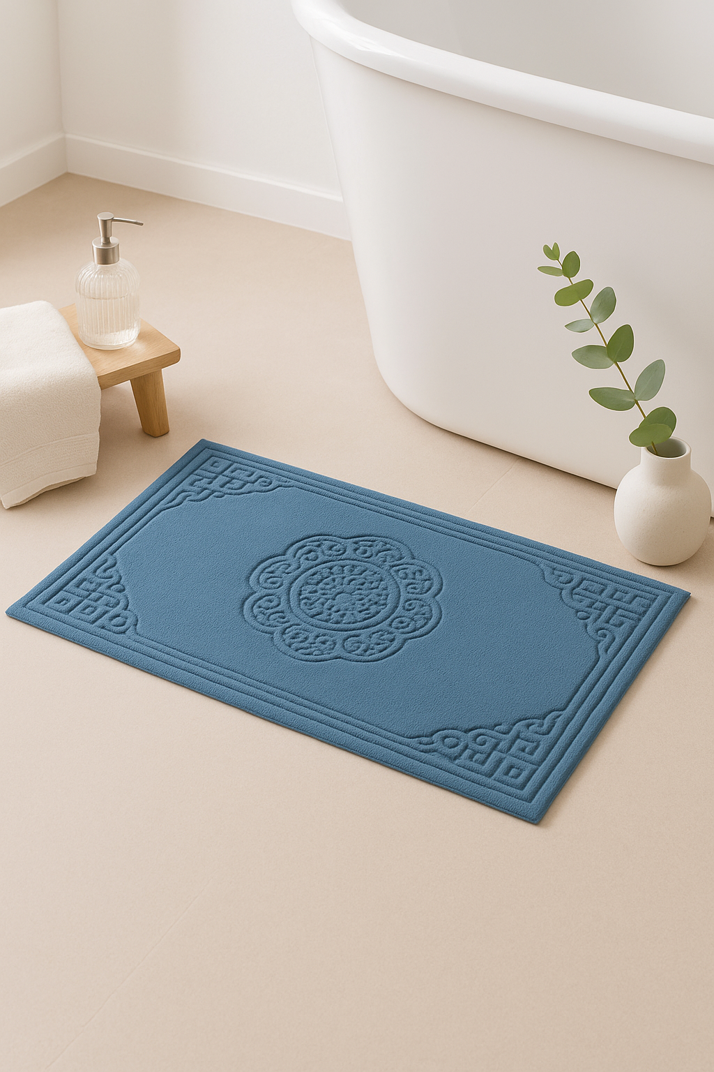 tapis de bain coton absorbant motif cartoon moderne - vue 3 sur 2
