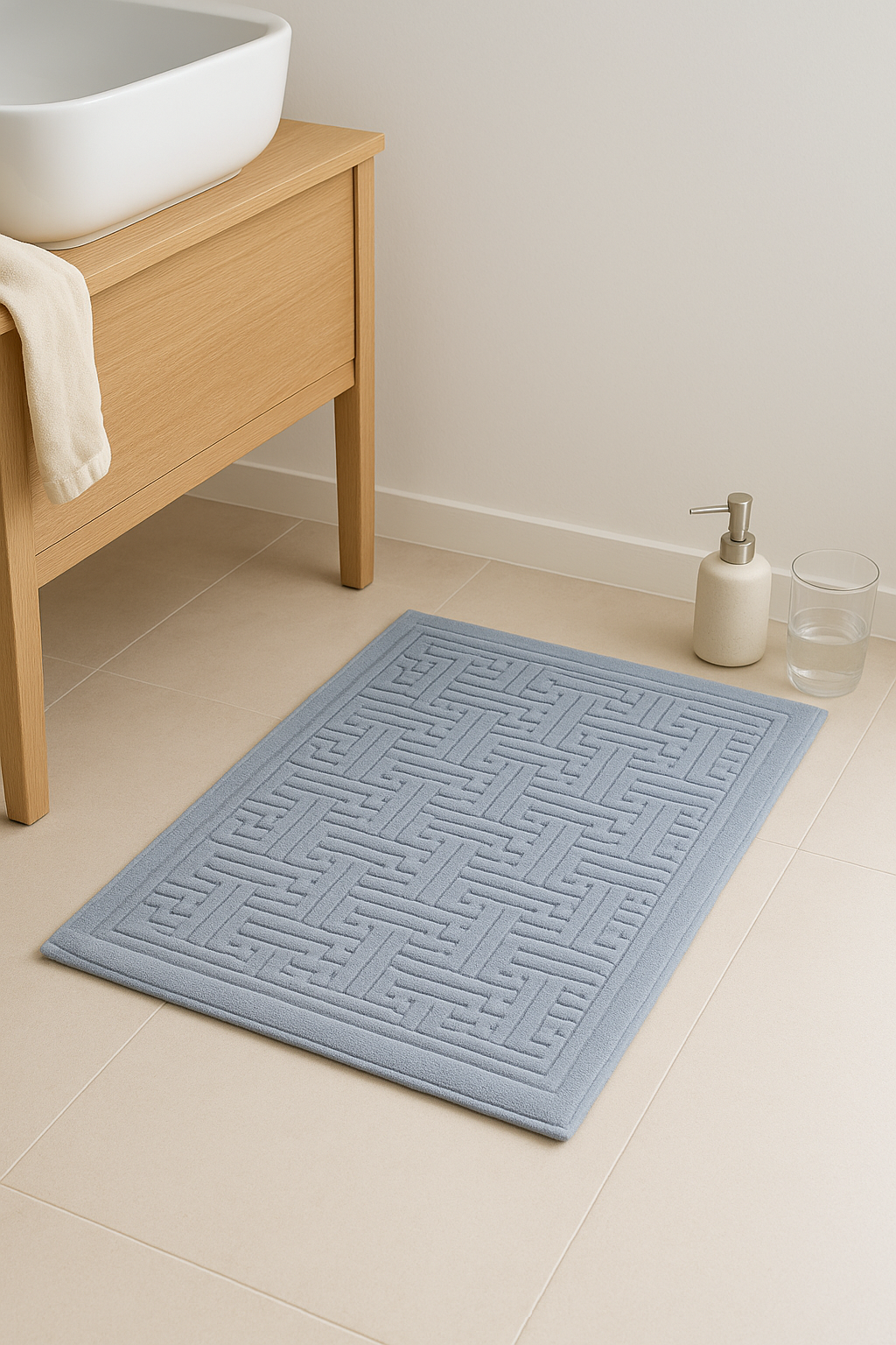 Tapis de bain coton épais motif cartoon moderne - vue 3 sur 2