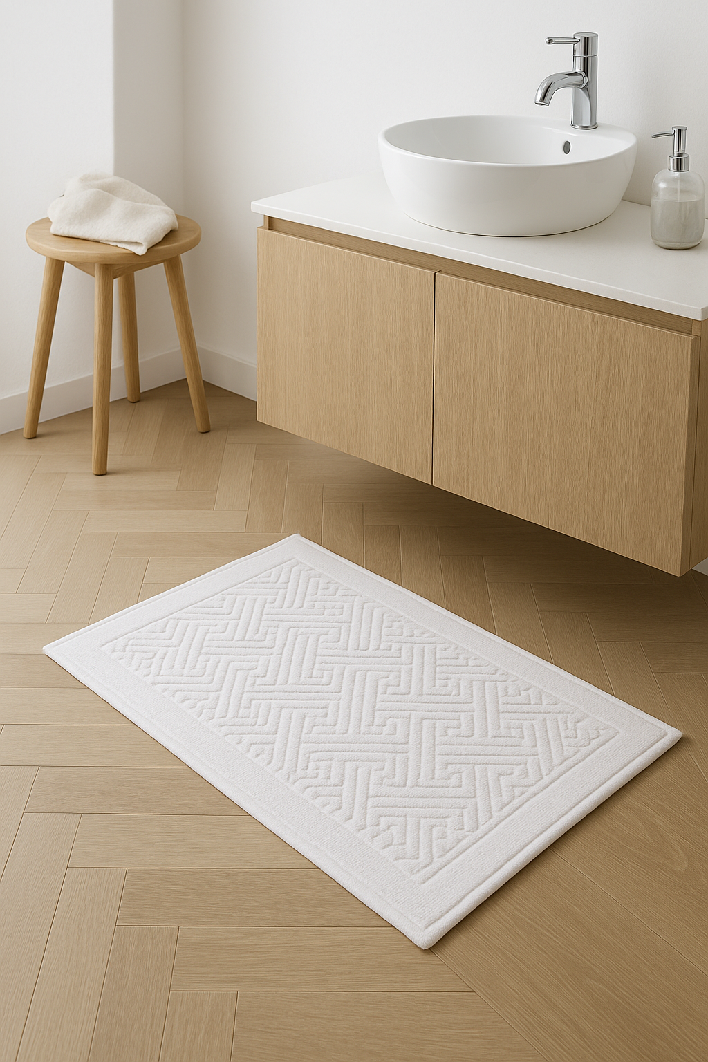 tapis de bain coton épais style spa cartoon