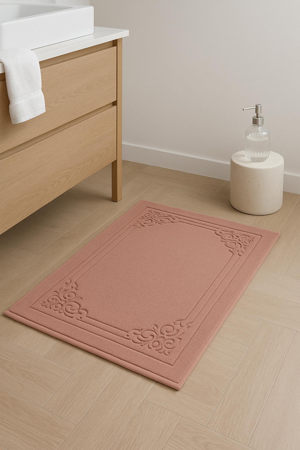 tapis de bain coton épais style spa motif - vue 3 sur 2