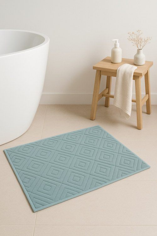 tapis de bain coton ultra doux absorbant motif