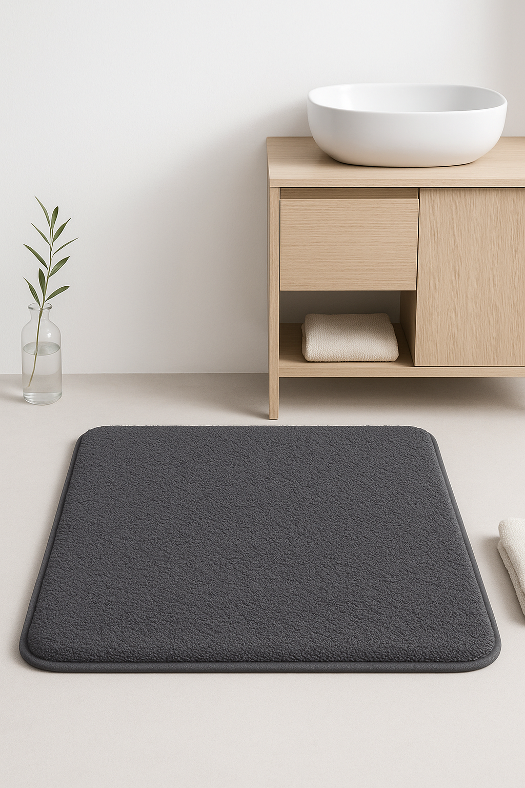 tapis de bain epais antiderapant poils longs salle - vue 3 sur 2