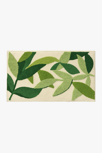 tapis de bain floral microfibre absorbant antiderapant moderne
