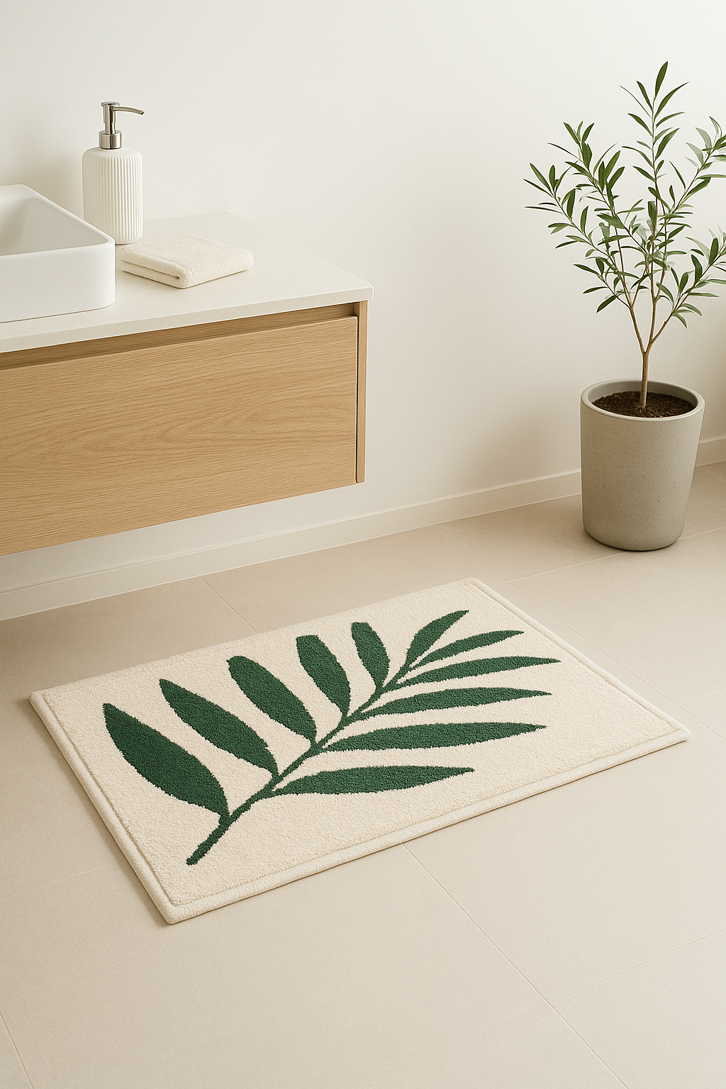 tapis de bain floral microfibre antiderapant absorbant moderne - vue 3 sur 2