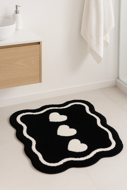 Tapis de bain floral moderne microfibre absorbant antiderapant