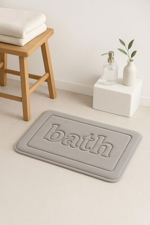 tapis de bain gaufré floral antidérapant microfibre