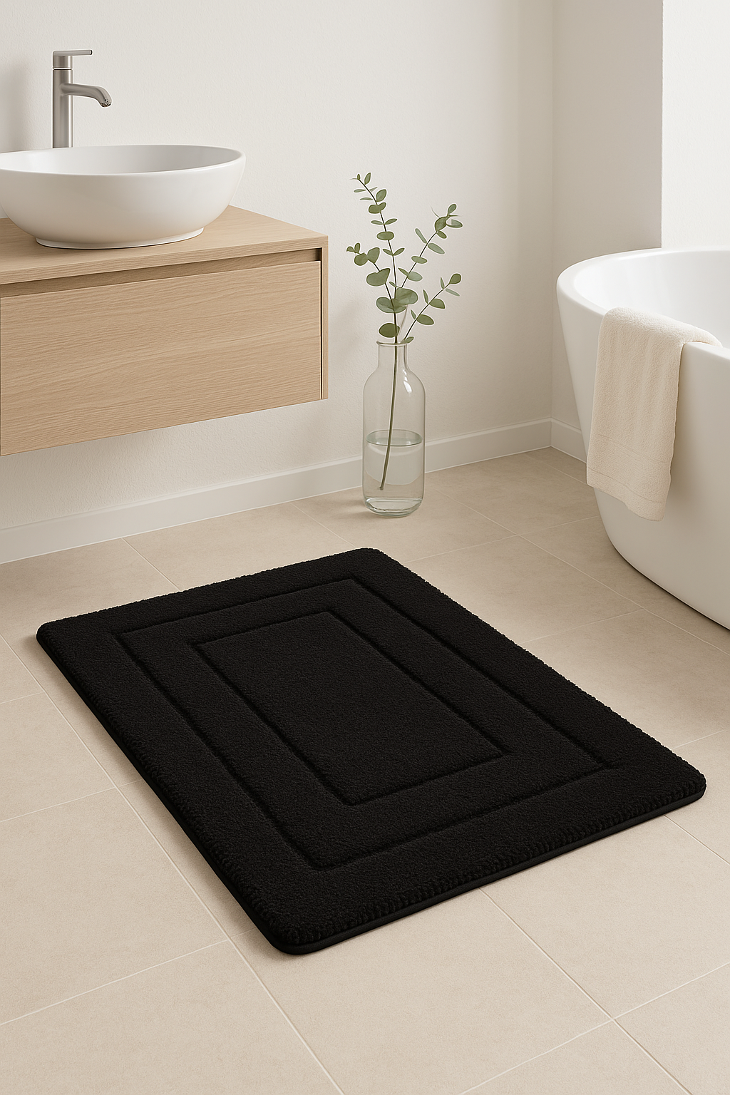 tapis de bain microfibre antiderapant absorbant doux salle - vue 3 sur 2