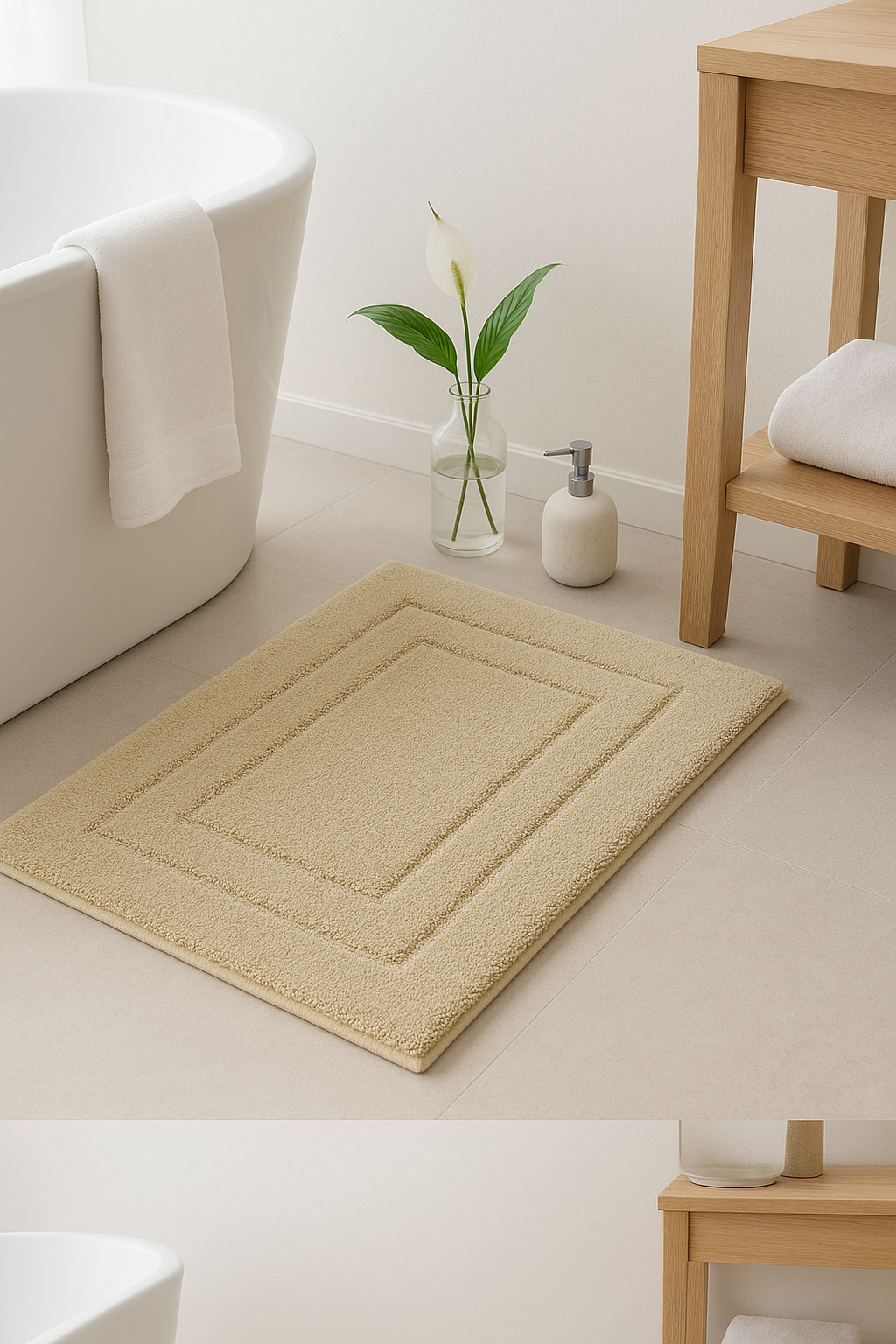 Tapis de bain microfibre antiderapant absorbant velours
