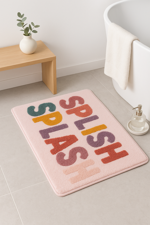 tapis de bain microfibre douce absorbant motif rayé