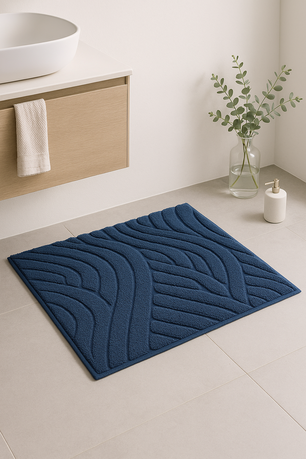 Tapis de bain microfibre épais motif cartoon moderne