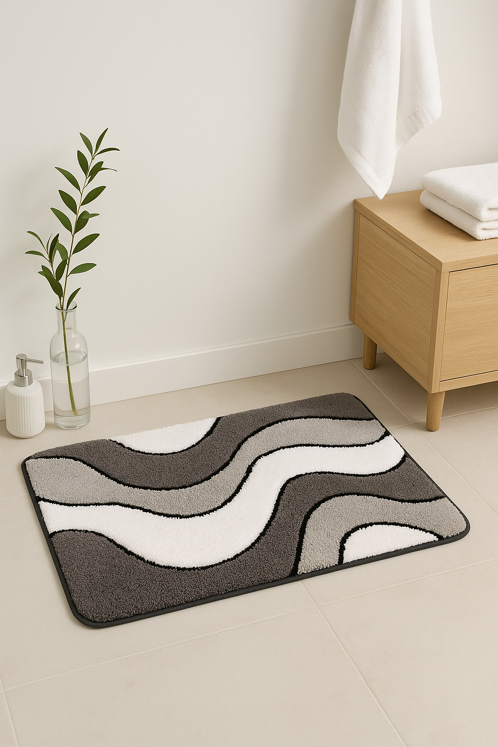Tapis de bain microfibre moelleux style cartoon antiderapant