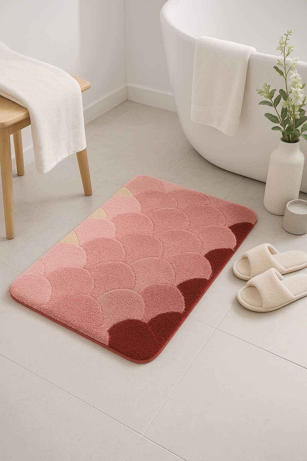 tapis de bain microfibre peluche motif cartoon antiderapant - vue 3 sur 2
