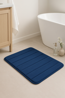 tapis de bain mousse memoire doux absorbant raye