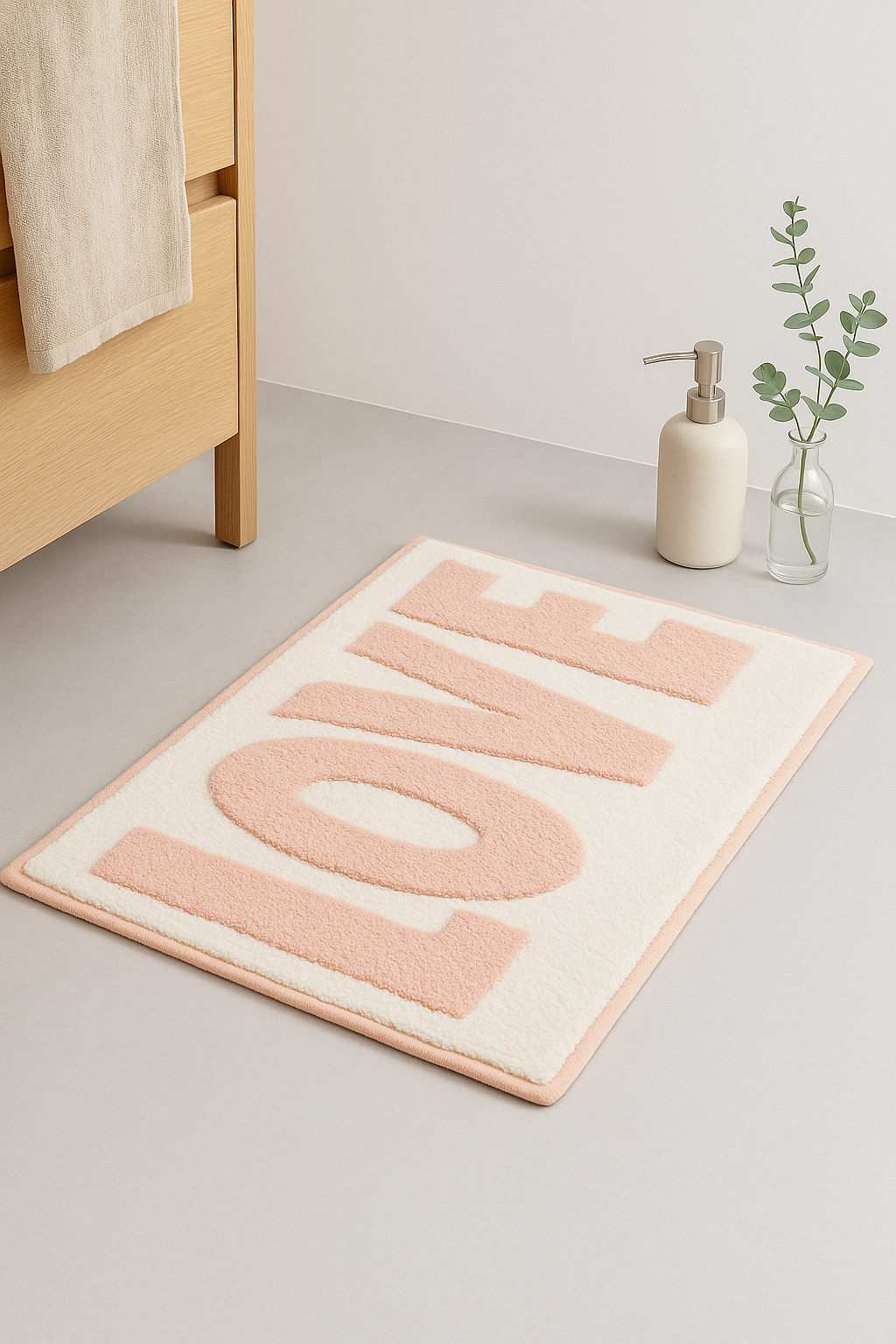 Tapis de bain spa lettres mignon antidérapant doux