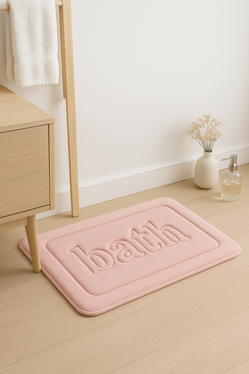 Tapis de bain velours gaufré floral antidérapant microfibre