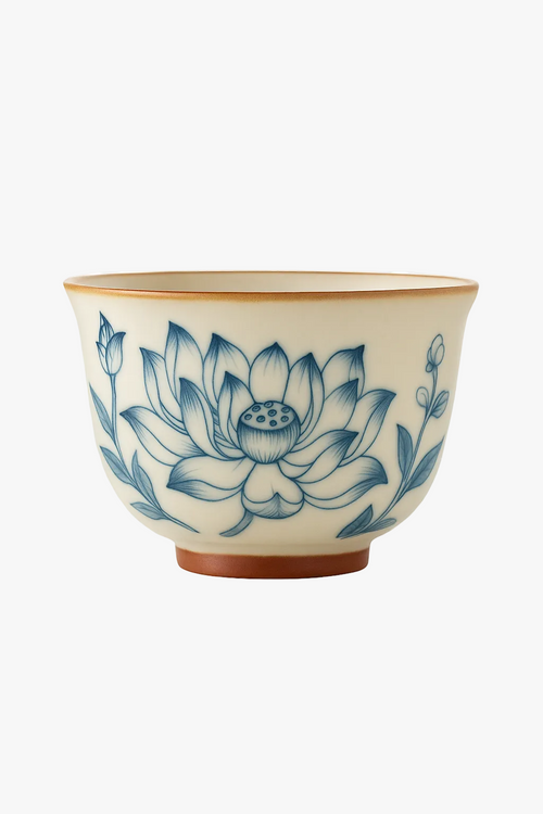 Tasse à thé lotus céramique style chinois méditation