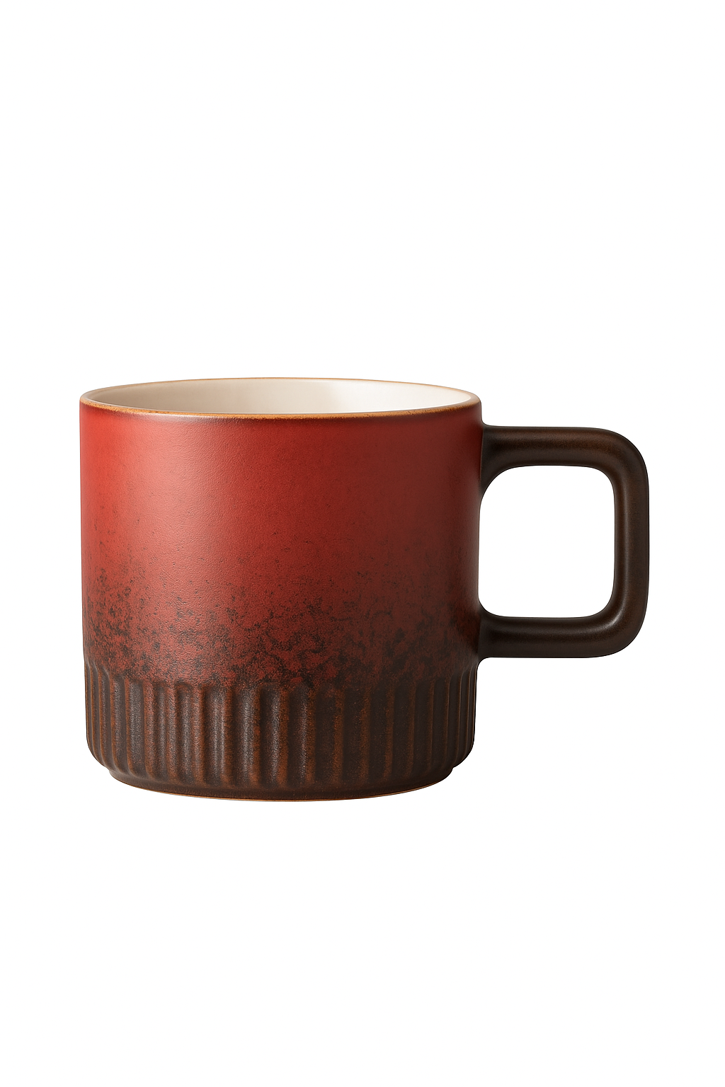 Tasse artisanale ceramique vintage anse bois cafe the