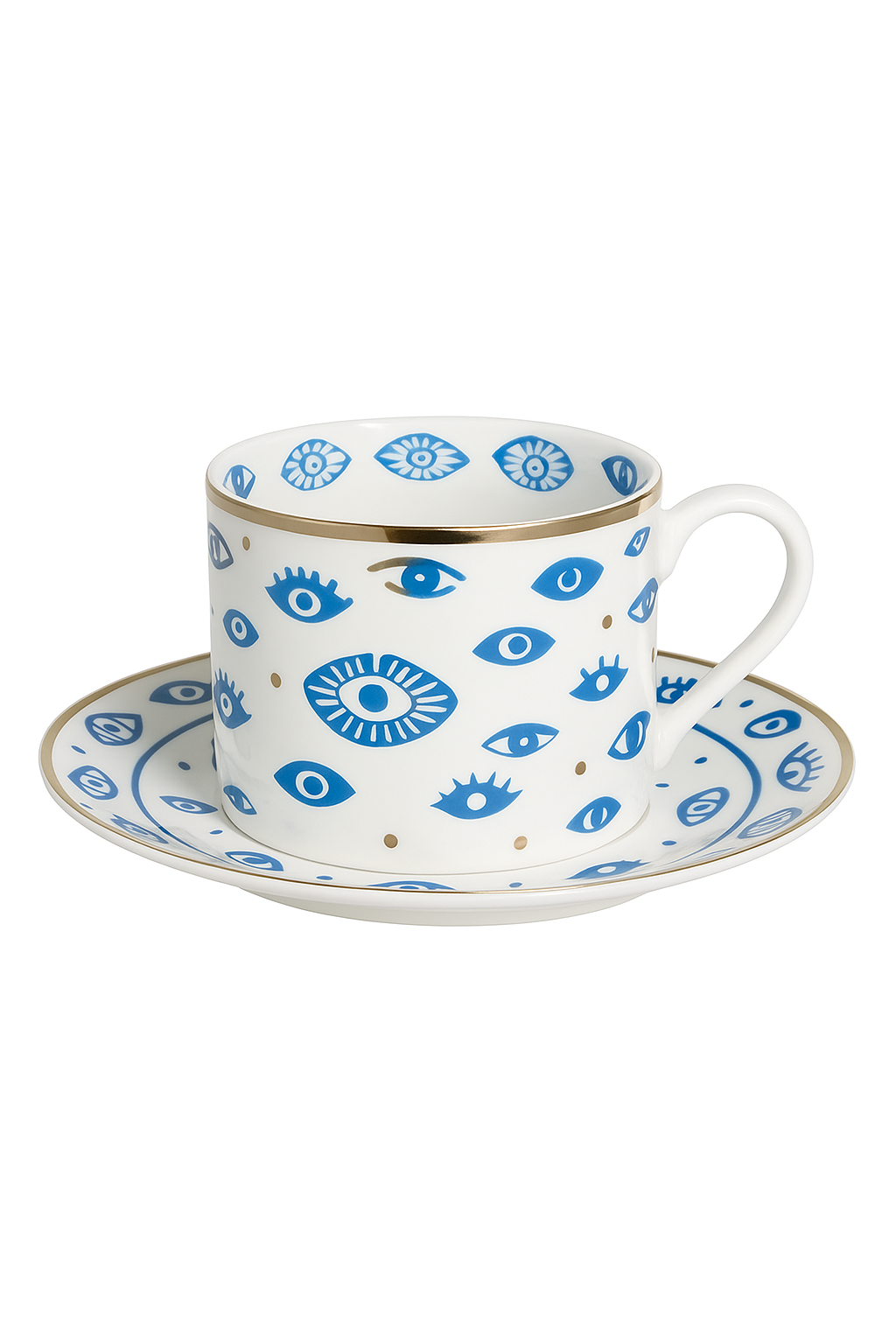 Tasse cafe porcelaine motif animal finition doree europe - vue 2 sur 2
