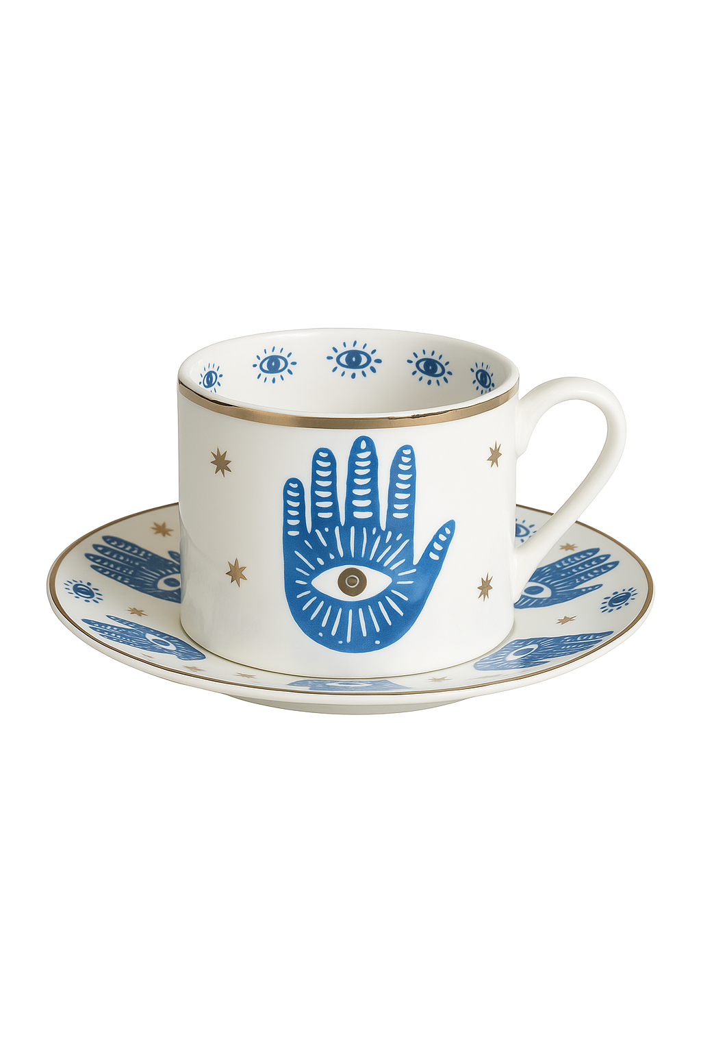 tasse cafe porcelaine motif animal style europeen dore - vue 2 sur 2