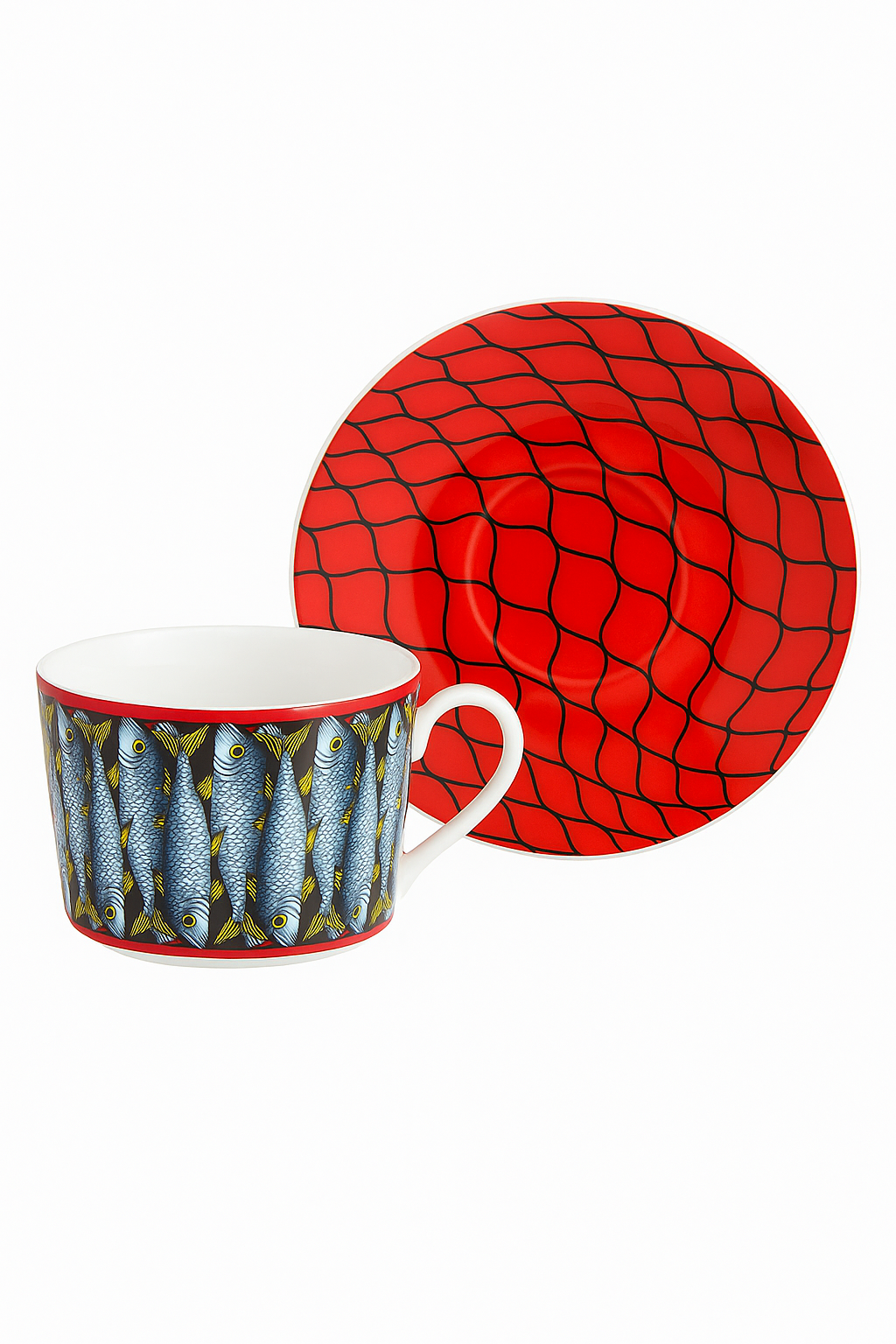 Tasse en porcelaine motif visage italien décoratif bureau