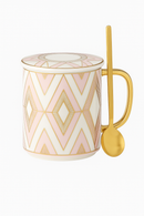 Tasse porcelaine style britannique couvercle cuillère bureau