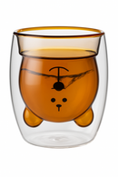 Tasse verre double paroi motif animaux 3d mignon