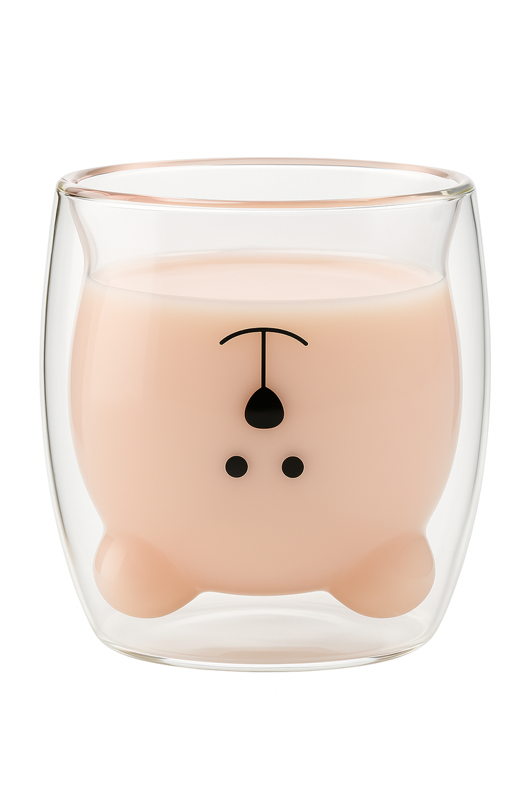 Tasse verre double paroi motifs animaux 3d