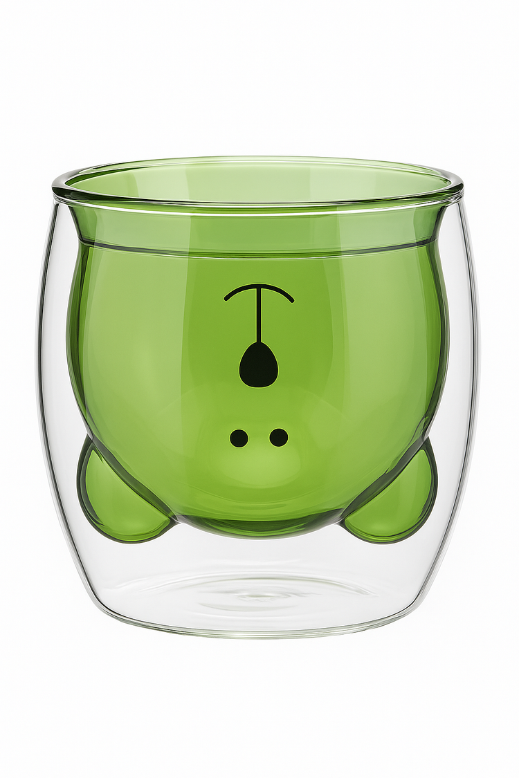 Tasse verre double paroi motifs animaux 3d 250ml