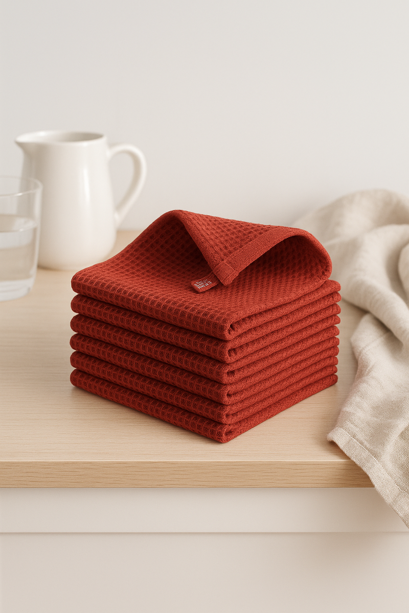 Torchon de cuisine coton gaufré absorbant séchage rapide