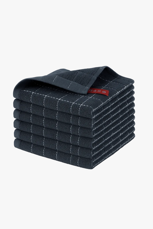 Torchon de cuisine eponge coton absorbant lot 6