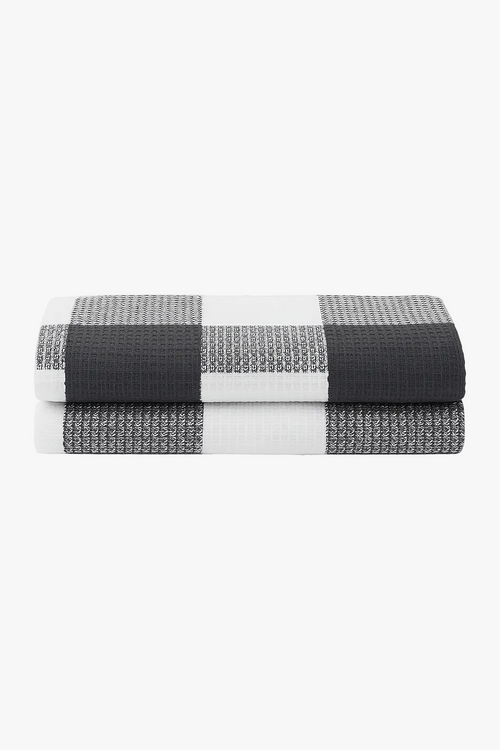 Torchon de cuisine gaufré à carreaux absorbant doux