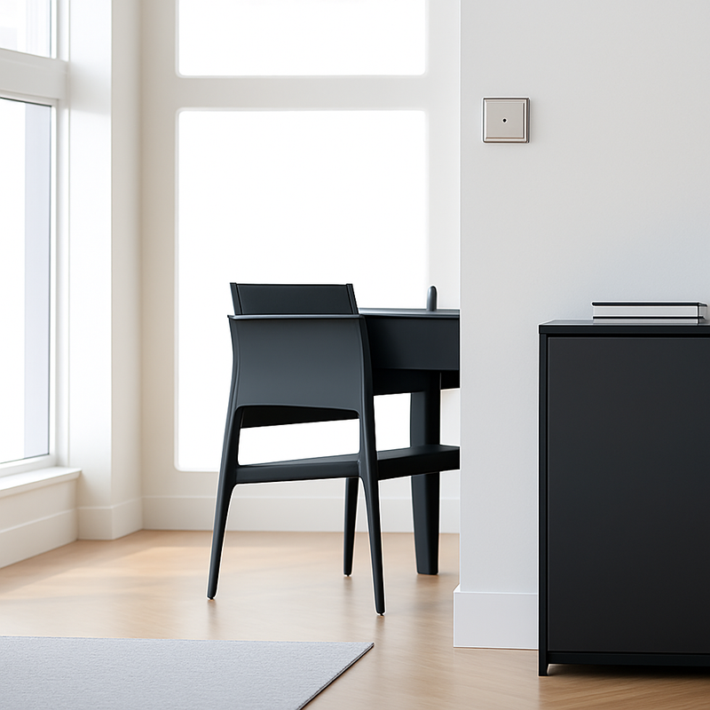 Vairateur en acier gris clair brossé et doré bords arrondis