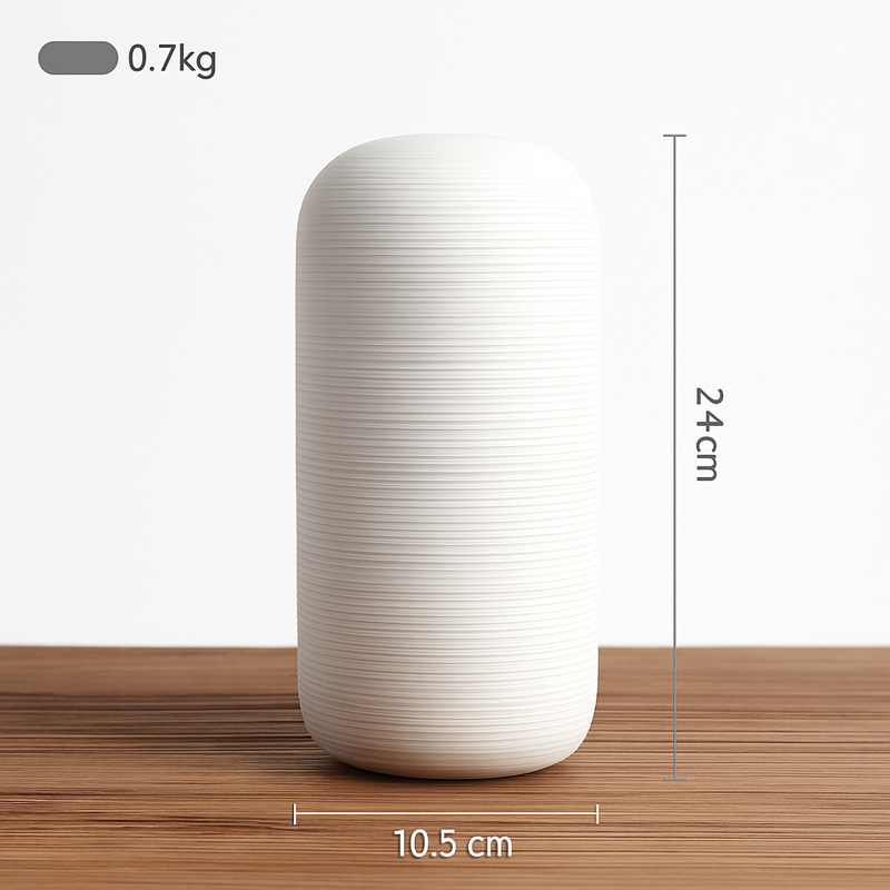 Vase en céramique blanche style japonais Zen