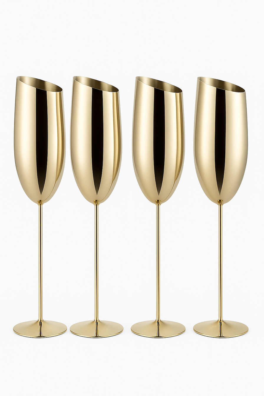 verre champagne inox texturé coupe cocktail bar