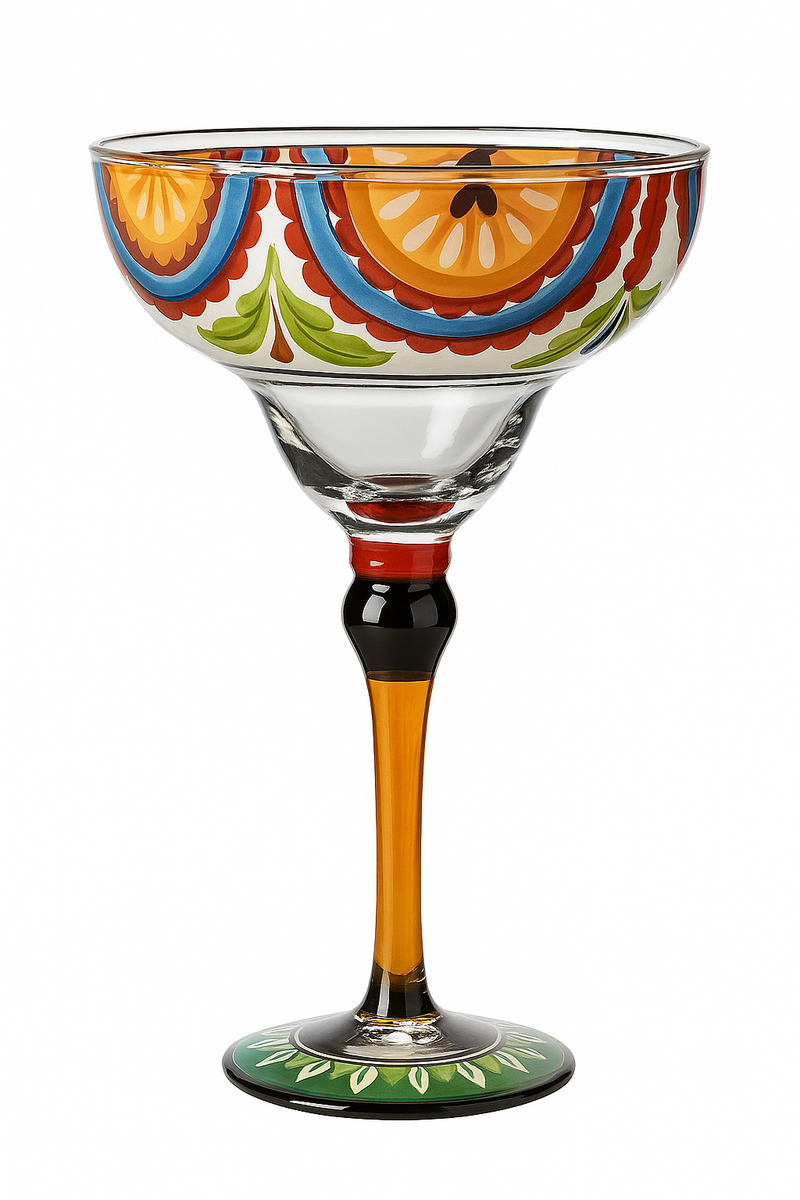 Verre cocktail motif flamant peint main style creatif