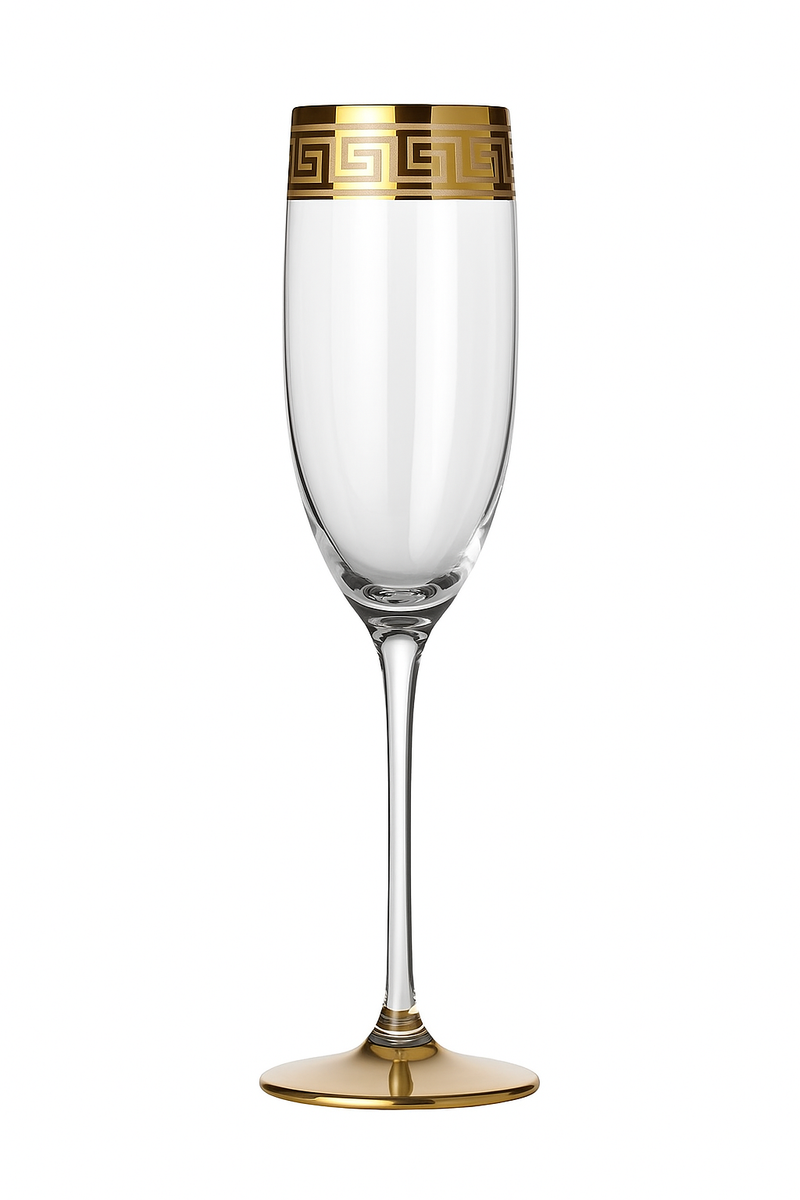 Verre cristal style europeen bord argente champagne vin