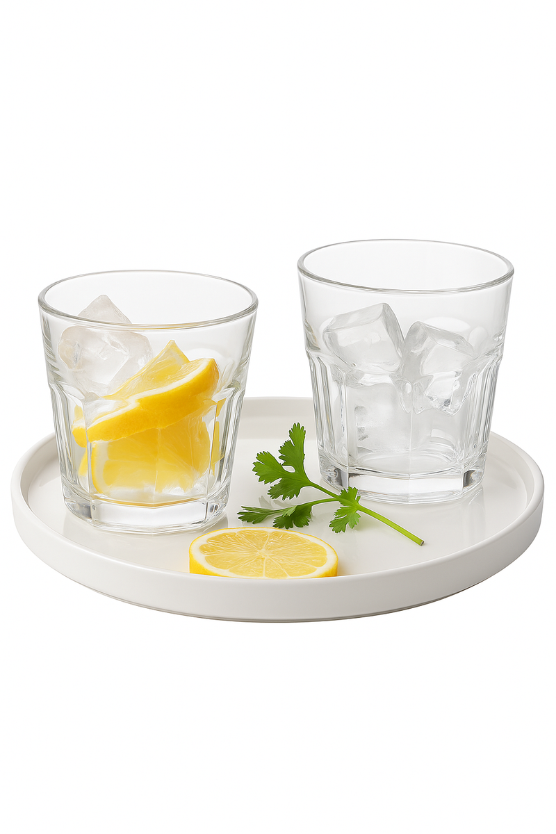 Verre transparent classique multi boissons design rainuré