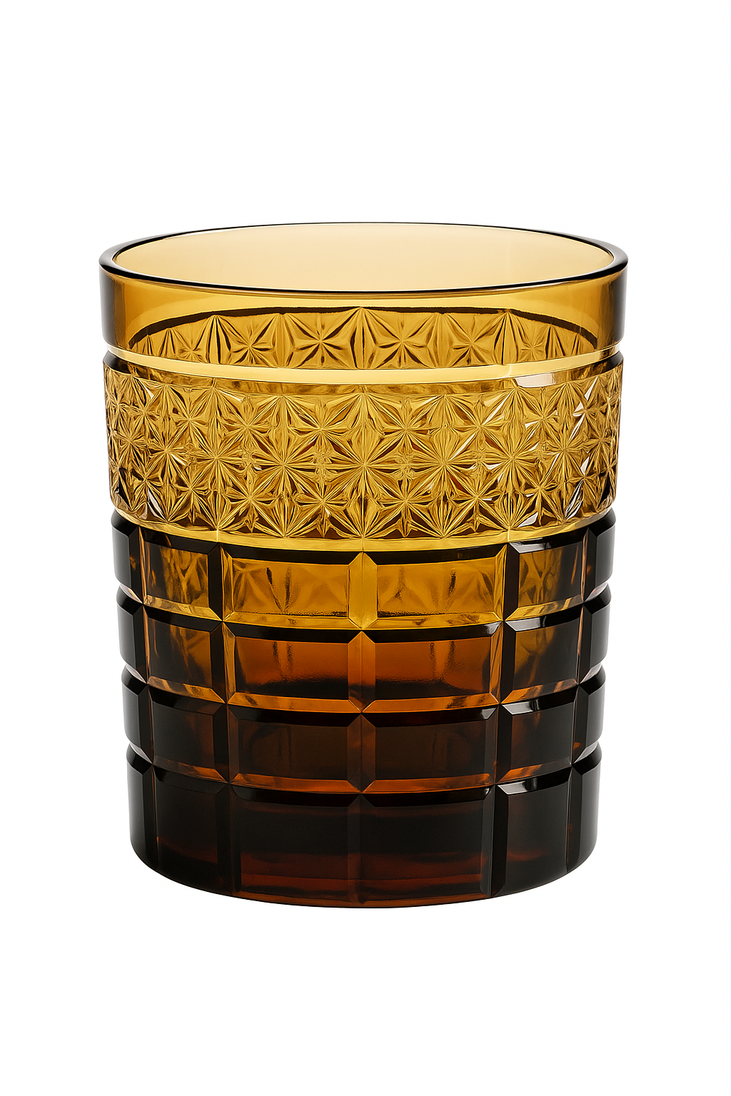 verre whisky japonais edo kiriko gravé motif géométrique