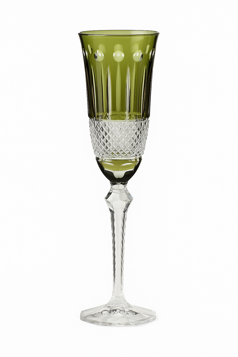 Verres à vin antique gravé main pied taillé