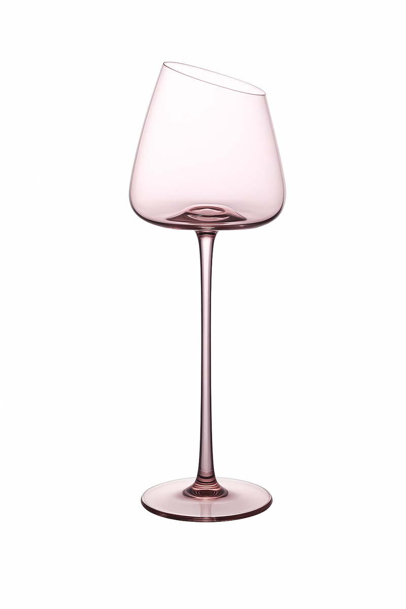 Verres a vin design bord incline fond concave cristal