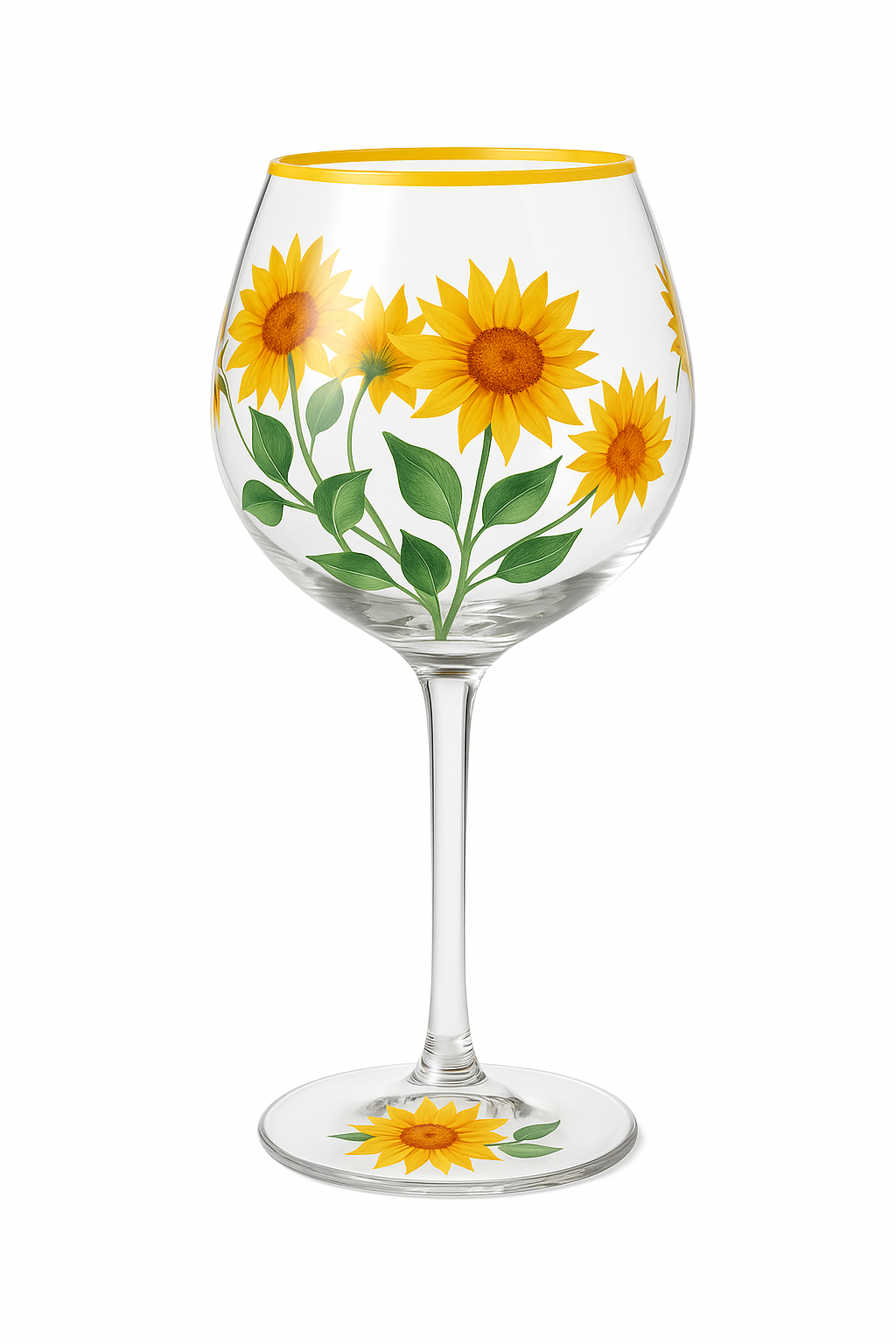 Verres à vin hauts motifs floraux dessinés main