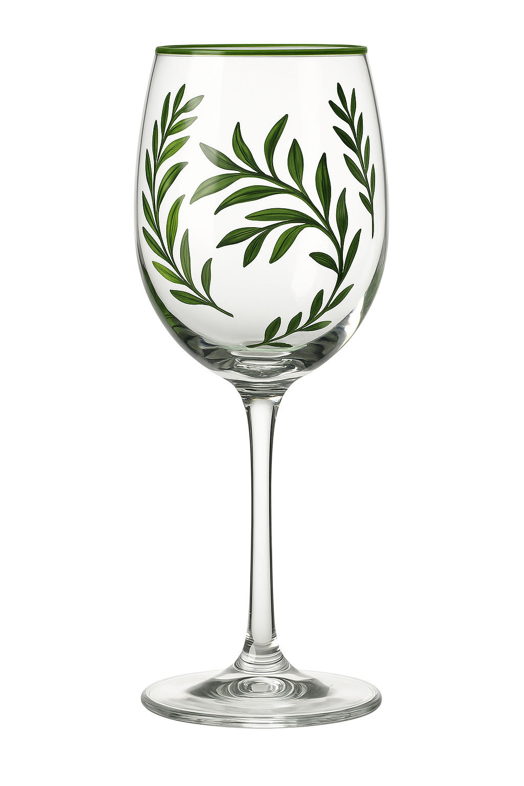 verres a vin motif floral artisanal lot trois