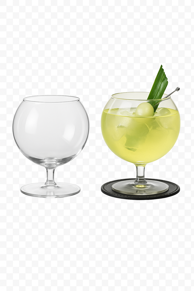 Verres à vin sphériques design verre cocktail original