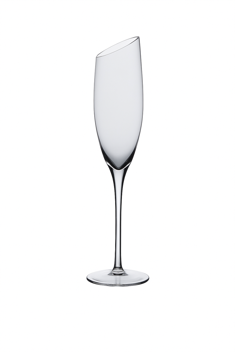Verres champagne biseautés style nordique effet changeant