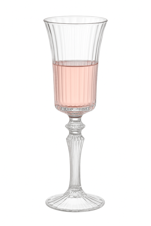 Verres champagne cristal style rétro rayures françaises