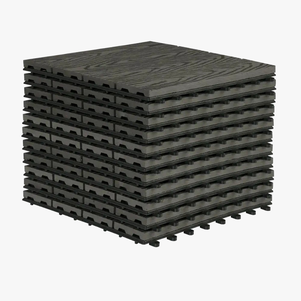 woltu 11 dalles terrasse wpc clipsables 30x30