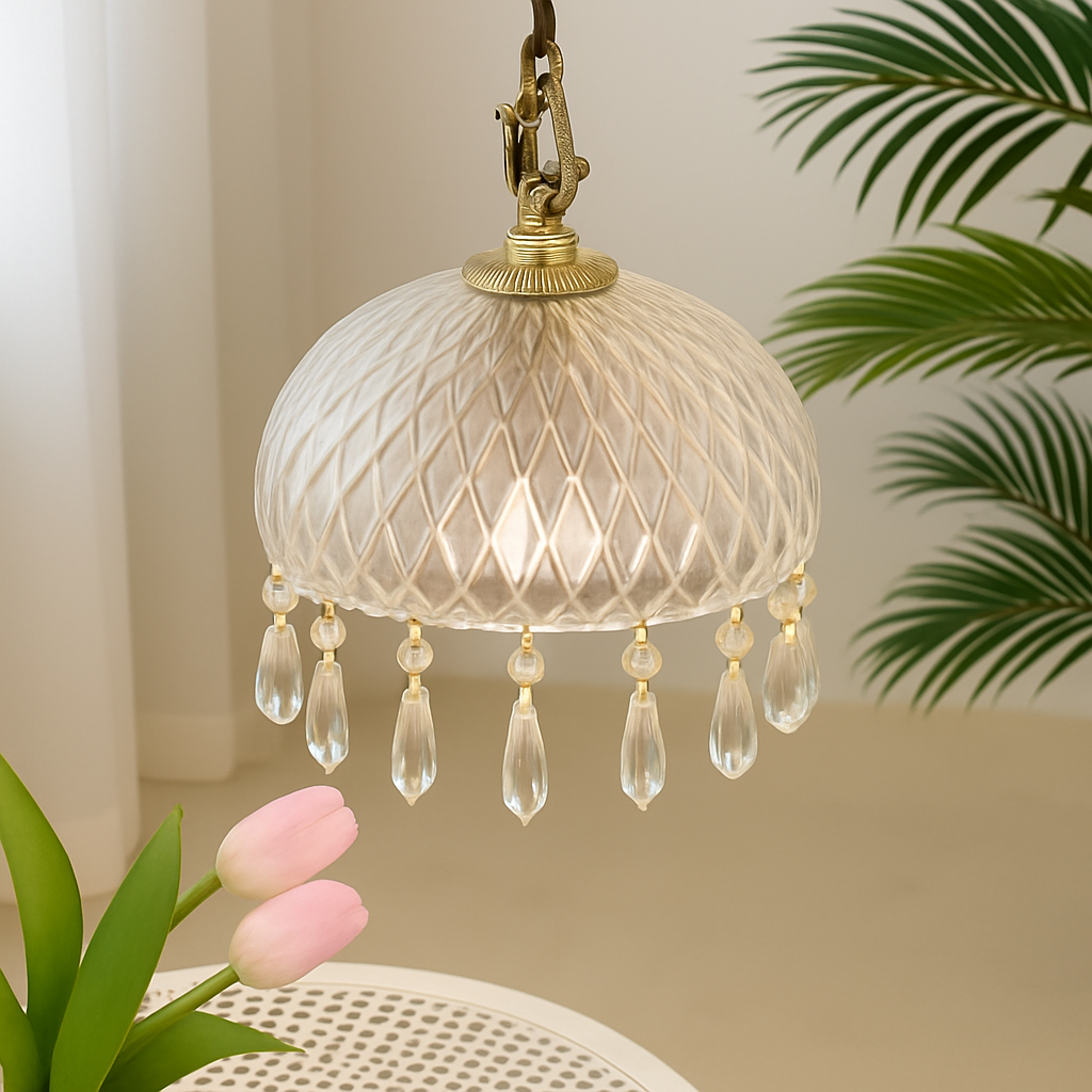YEBMLP Suspension en verre rétro français d'intérieur à LED - vue 5 sur 8