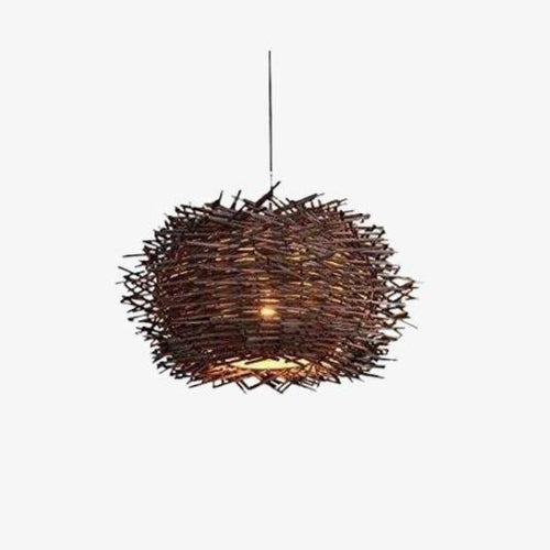 Suspension design en forme de nid d'oiseaux Rattan