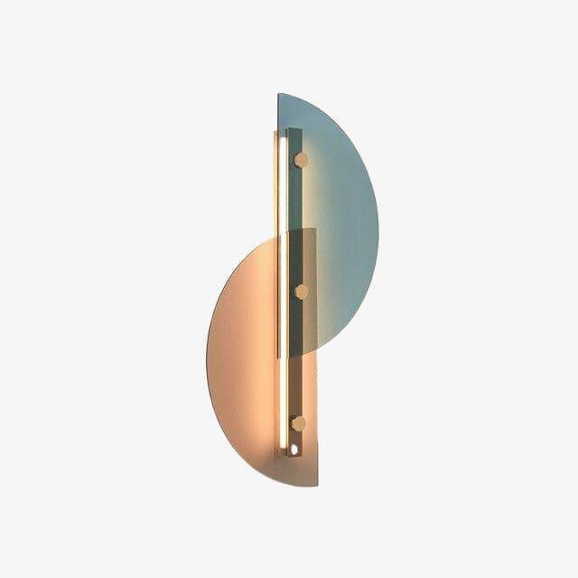 Applique murale design LED avec demi cercle en verre coloré