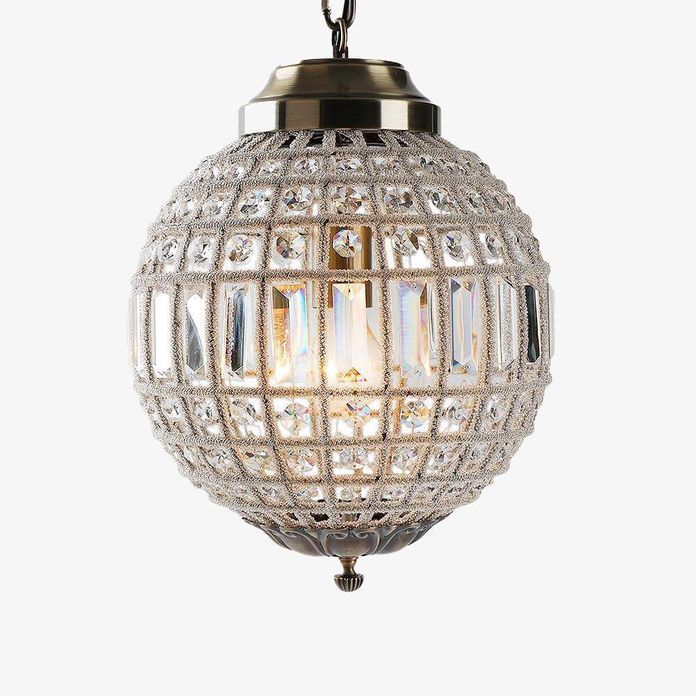 Suspension rétro à LED boule en verre cristal Luxury